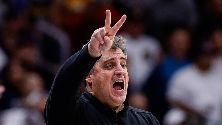 May 14, 2024; Denver, Colorado, USA; Denver Nuggets lead assistant coach Micah Nori gestures in the fourth quarter against the Denver Nuggets during game five of the second round for the 2024 NBA playoffs at Ball Arena. Mandatory Credit: Isaiah J. Downing-USA TODAY Sports May 14, 2024; Denver, Colorado, USA; Denver Nuggets lead assistant coach Micah Nori gestures in the fourth quarter against the Denver Nuggets during game five of the second round for the 2024 NBA playoffs at Ball Arena. Mandatory Credit: Isaiah J. Downing-USA TODAY Sports