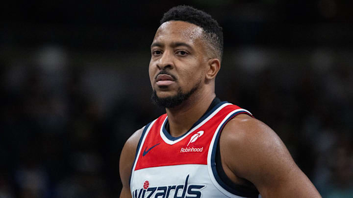 Nov 28, 2025; Indianapolis, Indiana, USA; Washington Wizards guard CJ McCollum (3) in the first half against the Indiana Pacers at Gainbridge Fieldhouse. Mandatory Credit: Trevor Ruszkowski-Imagn Images Nov 28, 2025; Indianapolis, Indiana, USA; Washington Wizards guard CJ McCollum (3) in the first half against the Indiana Pacers at Gainbridge Fieldhouse. Mandatory Credit: Trevor Ruszkowski-Imagn Images