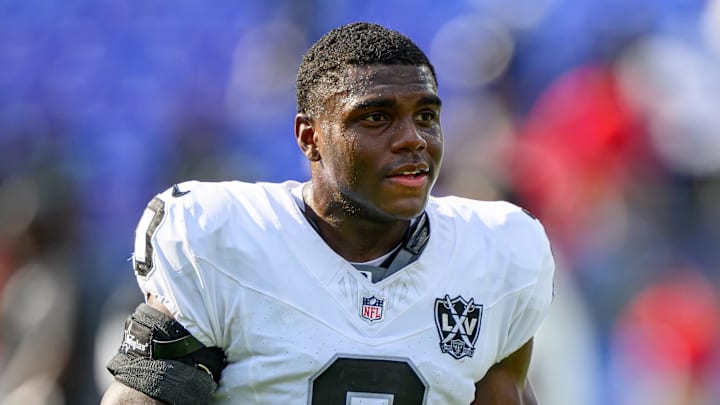 Sep 15, 2024; Baltimore, Maryland, USA; Las Vegas Raiders cornerback Jakorian Bennett (0) walks off of the field following the game against the Baltimore Ravens at M&T Bank Stadium. Mandatory Credit: Reggie Hildred-Imagn Images Sep 15, 2024; Baltimore, Maryland, USA; Las Vegas Raiders cornerback Jakorian Bennett (0) walks off of the field following the game against the Baltimore Ravens at M&T Bank Stadium. Mandatory Credit: Reggie Hildred-Imagn Images