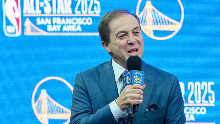 Golden State Warriors co-executive chairman and CEO Joe Lacob speaks during a press conference