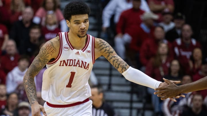 Indiana Hoosiers center Kel'el Ware (1) against the Michigan State Spartans at Simon Skjodt Assembly Hall. 