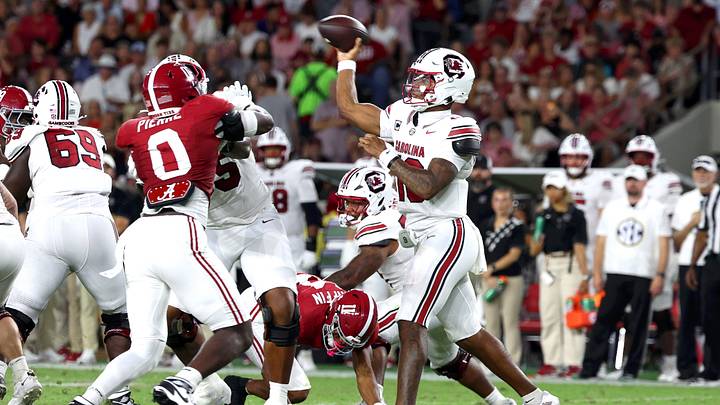 Sep 26, 2026; Tuscaloosa, Alabama, USA;  South Carolina Gamecocks quarterback LaNorris Sellers (16) throws the ball during the second quarter against the Alabama Crimson Tide at Saban Field at Bryant-Denny Stadium.  Mandatory Credit: David Leong-Imagn Images