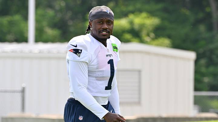 Jul 28, 2026; Foxborough, MA, USA; New England Patriots wide receiver A.J. Brown (1) walks to practice for training camp at Gillette Stadium. Mandatory Credit: Eric Canha-Imagn Images Jul 28, 2026; Foxborough, MA, USA; New England Patriots wide receiver A.J. Brown (1) walks to practice for training camp at Gillette Stadium. Mandatory Credit: Eric Canha-Imagn Images