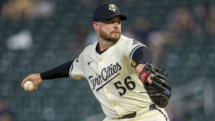 Sep 2, 2025; Minneapolis, Minnesota, USA; Minnesota Twins relief pitcher Thomas Hatch (56) delivers a pitch against the Chicago White Sox in the sixth inning at Target Field. Mandatory Credit: Jesse Johnson-Imagn Images Sep 2, 2025; Minneapolis, Minnesota, USA; Minnesota Twins relief pitcher Thomas Hatch (56) delivers a pitch against the Chicago White Sox in the sixth inning at Target Field. Mandatory Credit: Jesse Johnson-Imagn Images