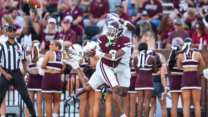 Sep 13, 2025; Starkville, Mississippi, USA; Mississippi State Bulldogs defensive back Isaac Smith (2) looks for the ball during the first half against the Alcorn State Braves at Davis Wade Stadium at Scott Field. Mandatory Credit: Wesley Hale-Imagn Images Sep 13, 2025; Starkville, Mississippi, USA; Mississippi State Bulldogs defensive back Isaac Smith (2) looks for the ball during the first half against the Alcorn State Braves at Davis Wade Stadium at Scott Field. Mandatory Credit: Wesley Hale-Imagn Images