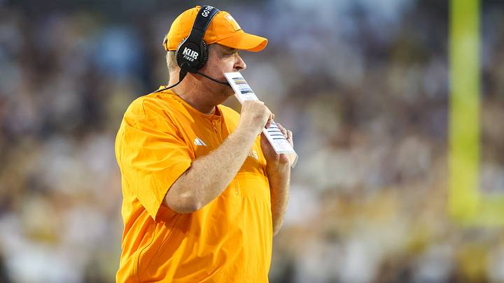 Sep 12, 2026; Atlanta, Georgia, USA; Tennessee Volunteers head coach Josh Heupel on the sideline against the Georgia Tech Yellow Jackets in the first quarter at Bobby Dodd Stadium at Hyundai Field. Mandatory Credit: Brett Davis-Imagn Images Sep 12, 2026; Atlanta, Georgia, USA; Tennessee Volunteers head coach Josh Heupel on the sideline against the Georgia Tech Yellow Jackets in the first quarter at Bobby Dodd Stadium at Hyundai Field. Mandatory Credit: Brett Davis-Imagn Images