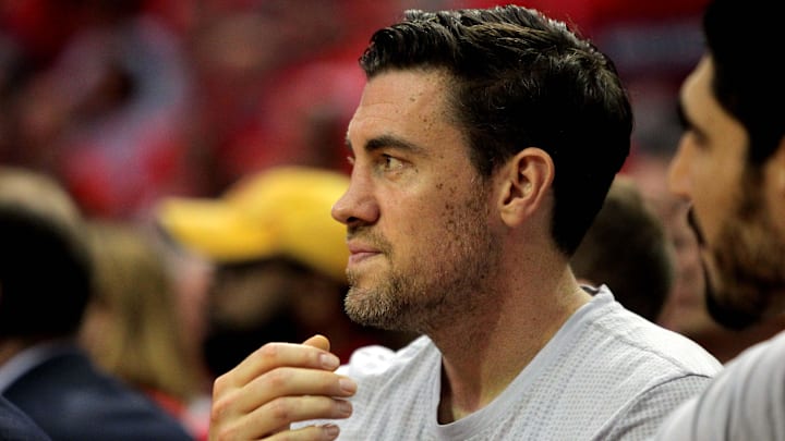 Apr 19, 2017; Houston, TX, USA; Oklahoma City Thunder forward Nick Collison (4) on the bench during the third quarter against the Houston Rockets in game two of the first round of the 2017 NBA Playoffs at Toyota Center. Mandatory Credit: Erik Williams-Imagn Images Apr 19, 2017; Houston, TX, USA; Oklahoma City Thunder forward Nick Collison (4) on the bench during the third quarter against the Houston Rockets in game two of the first round of the 2017 NBA Playoffs at Toyota Center. Mandatory Credit: Erik Williams-Imagn Images