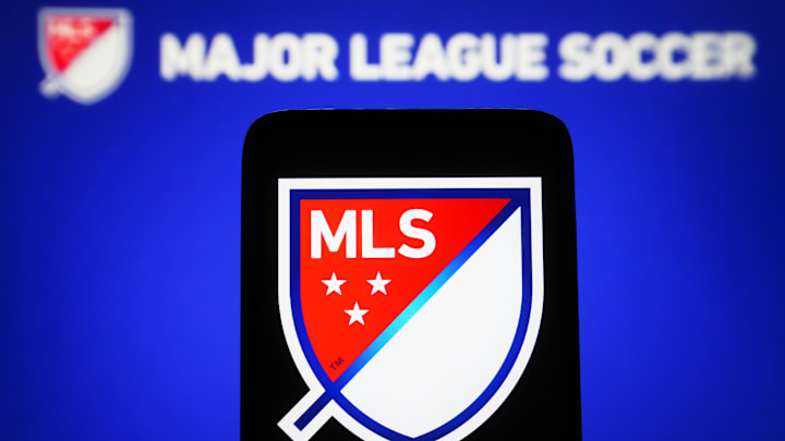 In this photo illustration, Major League Soccer (MLS) logo...