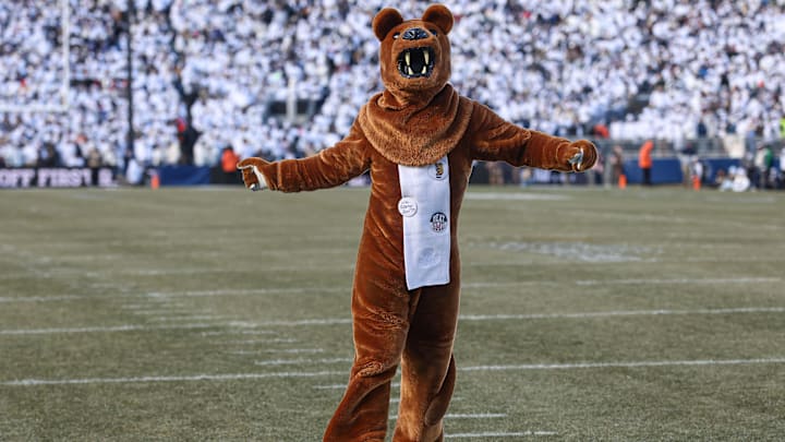 The Penn State Nittany Lions mascot preforms during the first half against the SMU Mustangs at Beaver Stadium. 