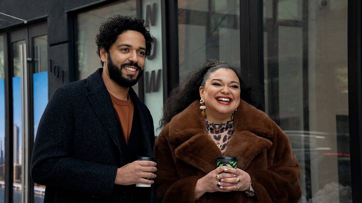 Survival of the Thickest S3. (L to R) Marouane Zotti as Luca and Michelle Buteau as Mavis Beaumont in Episode #301 of Survival of the Thickest S3