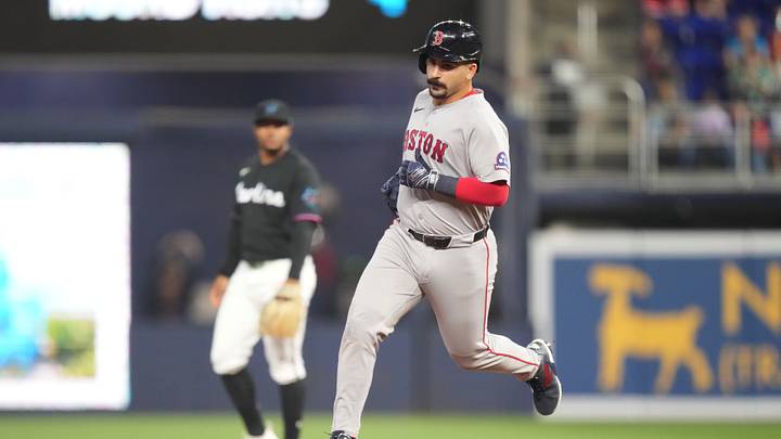 Aug 25, 2026; Miami, Florida, USA;  Boston Red Sox designated hitter Mickey Gasper (30) rounds the bases after hitting a solo home run in the second inning against the Miami Marlins at loanDepot Park.  Mandatory Credit: Jim Rassol-Imagn Images