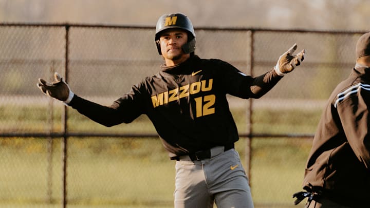 Right fielder Tyler Macon celebrates against the SIUE Cougars on April 8, 2025. 