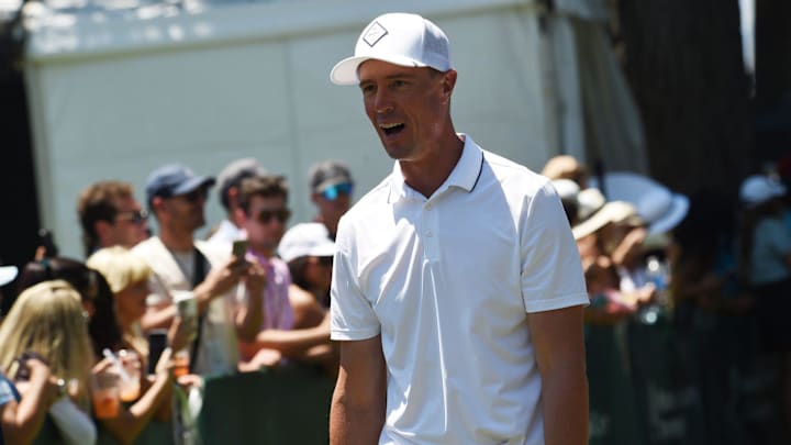 Matt Ryan at a celebrity golf tournament. The new Falcons football president will apparently be Ian Cunningham's helper.