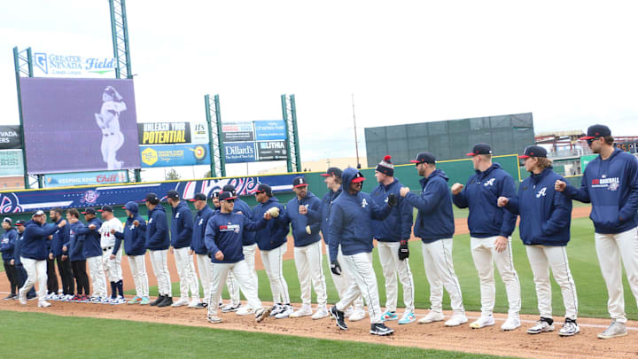 Faces in the crowd during opening day for the Reno Aces at Greater Nevada Field in Reno on April 1, 2025.