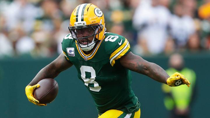 Green Bay Packers running back Josh Jacobs (8) runs the ball during a game against the Cincinnati Bengals on Oct. 12, 2025, at Lambeau Field in Green Bay, Wis. The Packers defeated the Bengals 27-18. Green Bay Packers running back Josh Jacobs (8) runs the ball during a game against the Cincinnati Bengals on Oct. 12, 2025, at Lambeau Field in Green Bay, Wis. The Packers defeated the Bengals 27-18.