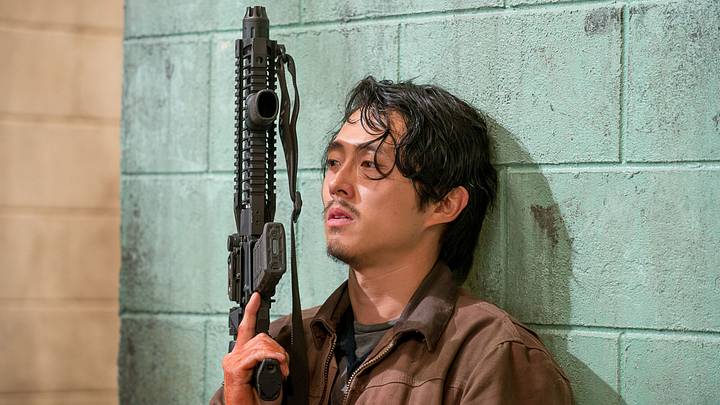 Steven Yeun as Glenn Rhee - The Walking Dead _ Season 6, Episode 13 - Photo Credit: Gene Page/AMC Steven Yeun as Glenn Rhee - The Walking Dead _ Season 6, Episode 13 - Photo Credit: Gene Page/AMC