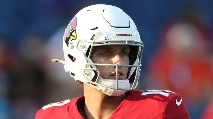 Aug 6, 2026; Canton, Ohio, USA; Arizona Cardinals quarterback Carson Beck (19) warms up before playing the the Carolina Panthers at Tom Benson Hall of Fame Stadium. Mandatory Credit: Charles LeClaire-Imagn Images Aug 6, 2026; Canton, Ohio, USA; Arizona Cardinals quarterback Carson Beck (19) warms up before playing the the Carolina Panthers at Tom Benson Hall of Fame Stadium. Mandatory Credit: Charles LeClaire-Imagn Images