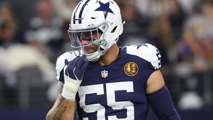 Dallas Cowboys linebacker Logan Wilson warms up prior to the game against the Kansas City Chiefs.
