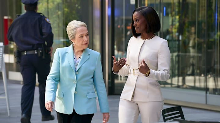 “Matty Matlock” -- CBS Original Series MATLOCK, scheduled to air on Thursday, April 23 (9:01-11:00 PM, ET/PT). Pictured (L-R): Kathy Bates as “Madeline Matlock” and Skye P. Marshall as “Olympia Lawrence.” Photo: Michael Yarish/CBS ©2026 CBS Broadcasting, Inc. All Rights Reserved.