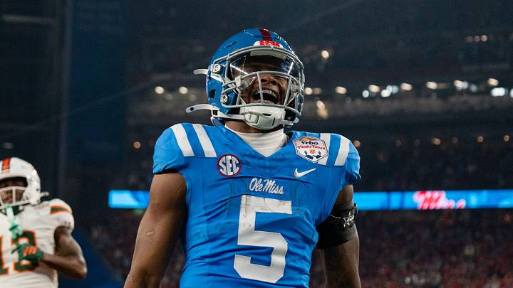 Ole Miss running back Kewan Lacy celebrates a touchdown Ole Miss running back Kewan Lacy celebrates a touchdown