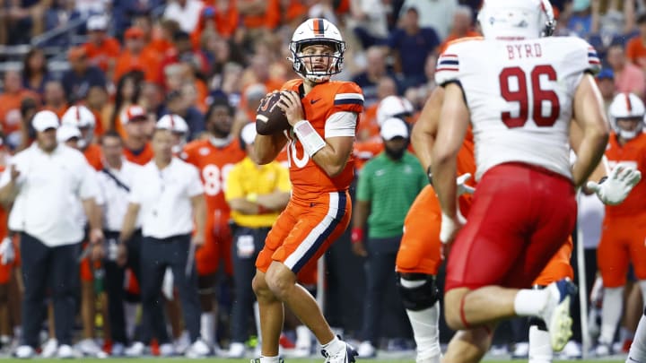 Colandrea recorded 297 yards and two touchdowns to power the Virginia Cavaliers to victory. Colandrea recorded 297 yards and two touchdowns to power the Virginia Cavaliers to victory.
