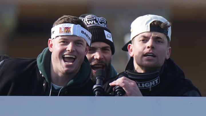 Blankenship, left, and DeJean, right, host a podcast together: "Exciting Mics."