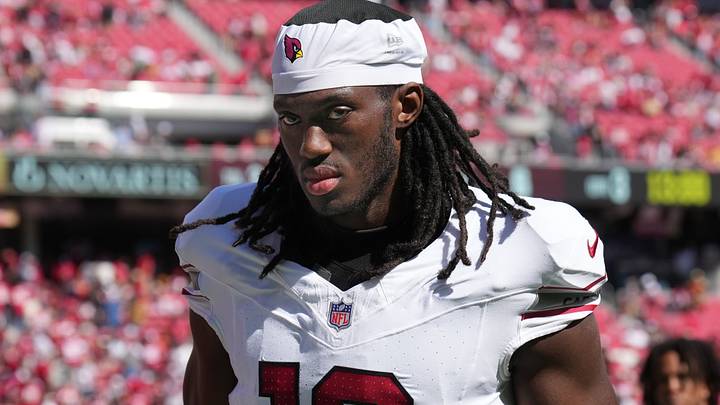 Arizona Cardinals wide receiver Marvin Harrison Jr. (18) during halftime against the San Francisco 49ers at Levi's Stadium. Mandatory Credit: Darren Yamashita-Imagn Images