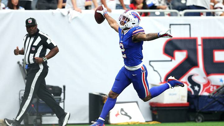 Sep 13, 2026; Houston, Texas, USA; Buffalo Bills wide receiver DJ Moore (2) reacts after scoring a touchdown during the second quarter against the Houston Texans at Reliant Stadium. Mandatory Credit: Troy Taormina-Imagn Images Sep 13, 2026; Houston, Texas, USA; Buffalo Bills wide receiver DJ Moore (2) reacts after scoring a touchdown during the second quarter against the Houston Texans at Reliant Stadium. Mandatory Credit: Troy Taormina-Imagn Images
