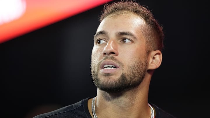 Sep 23, 2024; Toronto, Ontario, CAN; Toronto Blue Jays right fielder George Springer (4) in the dugout during the second inning against the Boston Red Sox at Rogers Centre Sep 23, 2024; Toronto, Ontario, CAN; Toronto Blue Jays right fielder George Springer (4) in the dugout during the second inning against the Boston Red Sox at Rogers Centre