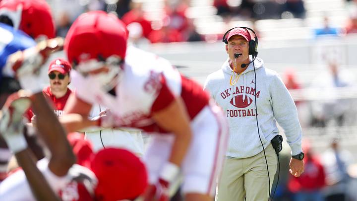 Oklahoma Sooners head coach Brent Venables watches during the Oklahoma Spring Game at Gaylord Family Memorial Stadium. Mandatory Credit: Kevin Jairaj-Imagn Images Oklahoma Sooners head coach Brent Venables watches during the Oklahoma Spring Game at Gaylord Family Memorial Stadium. Mandatory Credit: Kevin Jairaj-Imagn Images