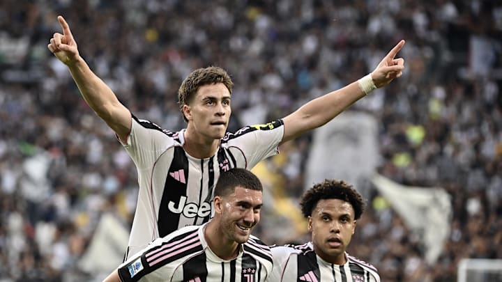 Juventus manager Luciano Spalletti appears to have plans for hot-shots Kenan Yildiz, left, Dusan Vlahovic and Weston McKennie, right