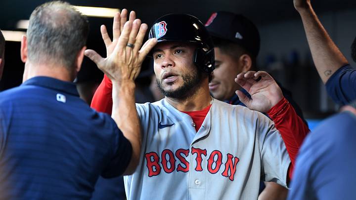 Jun 22, 2026; Denver, Colorado, USA; Boston Red Sox infielder Willson Contreras (40) is congratulated after scoring in the sixth inning against the Colorado Rockies at Coors Field. Mandatory Credit: Christopher Hanewinckel-Imagn Images Jun 22, 2026; Denver, Colorado, USA; Boston Red Sox infielder Willson Contreras (40) is congratulated after scoring in the sixth inning against the Colorado Rockies at Coors Field. Mandatory Credit: Christopher Hanewinckel-Imagn Images