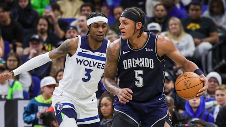 Paolo Banchero plays his first game as an NBA All-Star as the Orlando Magic challenge the Western Conference-leading Minnesota Timberwolves.
