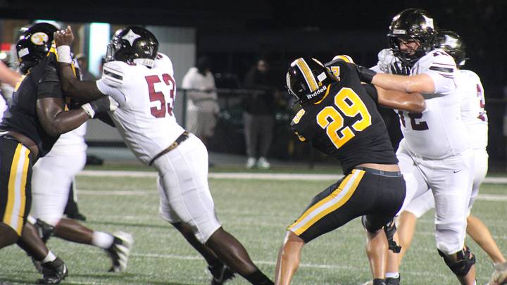 The Rock HIll offensive line delivered a strong performance against Irmo in the 2026 high school season opener between the two South Carolain powers. Rock Hill prevailed 24-14. The Rock HIll offensive line delivered a strong performance against Irmo in the 2026 high school season opener between the two South Carolain powers. Rock Hill prevailed 24-14.