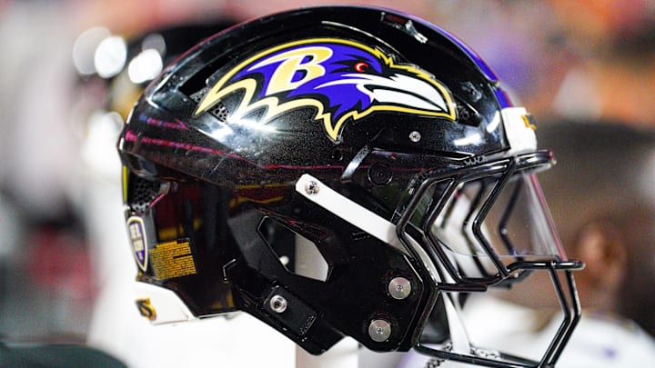 Sep 5, 2024; Kansas City, Missouri, USA; A general view of a Baltimore Ravens helmet against the Kansas City Chiefs during the first half at GEHA Field at Arrowhead Stadium. Mandatory Credit: Denny Medley-Imagn Images Sep 5, 2024; Kansas City, Missouri, USA; A general view of a Baltimore Ravens helmet against the Kansas City Chiefs during the first half at GEHA Field at Arrowhead Stadium. Mandatory Credit: Denny Medley-Imagn Images