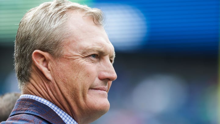 Sep 7, 2025; Seattle, Washington, USA; San Francisco 49ers general manager John Lynch watches pregame warmups against the Seattle Seahawks at Lumen Field. Mandatory Credit: Joe Nicholson-Imagn Images Sep 7, 2025; Seattle, Washington, USA; San Francisco 49ers general manager John Lynch watches pregame warmups against the Seattle Seahawks at Lumen Field. Mandatory Credit: Joe Nicholson-Imagn Images