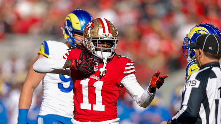 Jan 7, 2024; Santa Clara, California, USA; San Francisco 49ers wide receiver Brandon Aiyuk (11) Jan 7, 2024; Santa Clara, California, USA; San Francisco 49ers wide receiver Brandon Aiyuk (11)