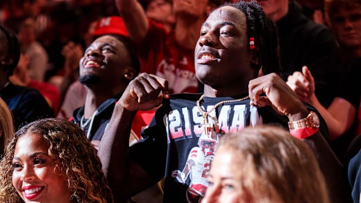 Emmett Johnson is recognized after becoming a Maxwell Award semifinalist and launching a Heisman Trophy campaign during the first half against the Maryland Eastern Shore Hawks at Pinnacle Bank Arena. Emmett Johnson is recognized after becoming a Maxwell Award semifinalist and launching a Heisman Trophy campaign during the first half against the Maryland Eastern Shore Hawks at Pinnacle Bank Arena.