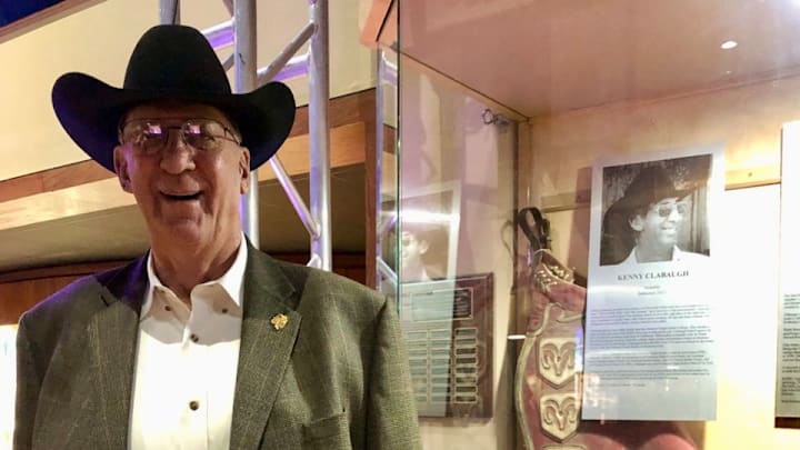 Clabaugh at his Pro Rodeo Hall of Fame induction ceremony 