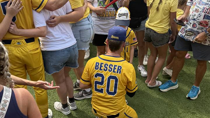 Savannah Banana's player Grant Besser signing autographs ahead of Banana Ball game Savannah Banana's player Grant Besser signing autographs ahead of Banana Ball game