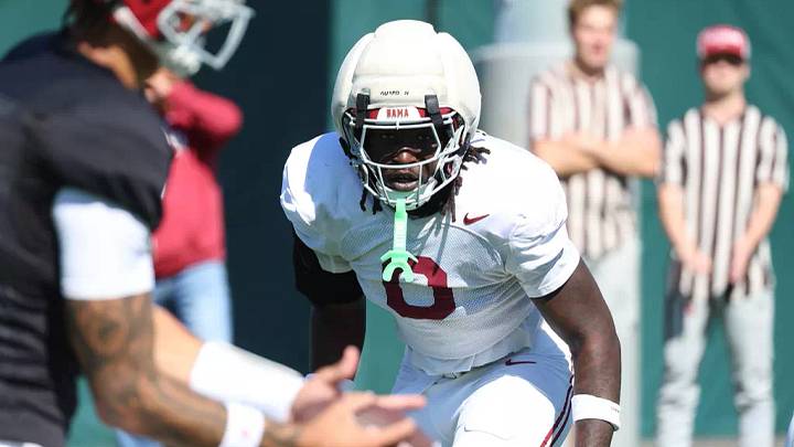 4/7/26 MFB Alabama vs Practice Alabama Linebacker Yhonzae Pierre (0) Photo by Kent Gidley 4/7/26 MFB Alabama vs Practice Alabama Linebacker Yhonzae Pierre (0) Photo by Kent Gidley