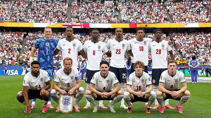 Ezri Konsa, Reece James, Jordan Pickford, Marc Guehi, Jude Bellingham, Elliot Anderson, Noni Madueke, Djed Spence, Anthony Gordon, Harry Kane, Declan Rice