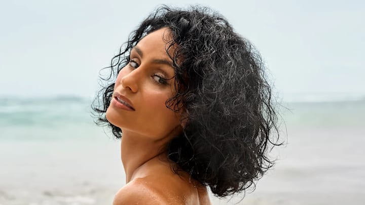 Nazanin Mandi was photographed by Yu Tsai in Jamaica. Swimsuit by Indah. 