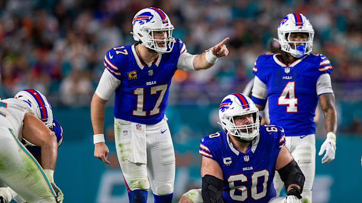 Buffalo Bills quarterback Josh Allen (17) in action agains the Miami Dolphins during NFL football