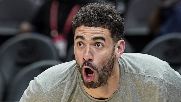 Apr 7, 2023; Atlanta, Georgia, USA; Philadelphia 76ers forward Georges Niang (20) warms up on the court before the game against the Atlanta Hawks at State Farm Arena. Mandatory Credit: Dale Zanine-Imagn Images Apr 7, 2023; Atlanta, Georgia, USA; Philadelphia 76ers forward Georges Niang (20) warms up on the court before the game against the Atlanta Hawks at State Farm Arena. Mandatory Credit: Dale Zanine-Imagn Images