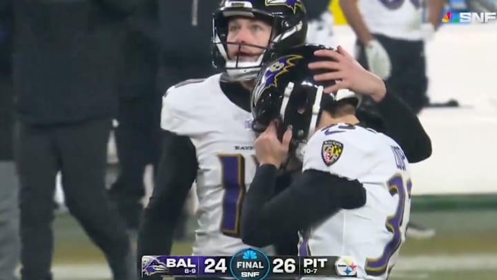 The Ravens missed their game-winning field goal attempt, ending their season.
