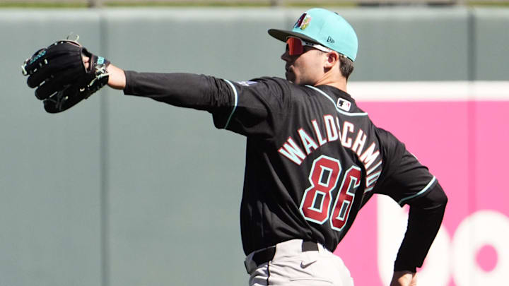 Arizona Diamondbacks left fielder Ryan Waldschmidt (86) warms up to play the Colorado Rockies during a spring training game at Salt River Fields on Feb. 20, 2026, in Scottsdale. Arizona Diamondbacks left fielder Ryan Waldschmidt (86) warms up to play the Colorado Rockies during a spring training game at Salt River Fields on Feb. 20, 2026, in Scottsdale.