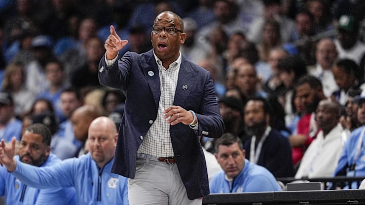 UNC basketball head coach Hubert Davis UNC basketball head coach Hubert Davis