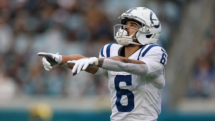 Dec 7, 2025; Jacksonville, Florida, USA; Indianapolis Colts wide receiver Anthony Gould (6) reacts after a kick off return against the Jacksonville Jaguars during the first half at EverBank Stadium. Mandatory Credit: Matt Pendleton-Imagn Images Dec 7, 2025; Jacksonville, Florida, USA; Indianapolis Colts wide receiver Anthony Gould (6) reacts after a kick off return against the Jacksonville Jaguars during the first half at EverBank Stadium. Mandatory Credit: Matt Pendleton-Imagn Images