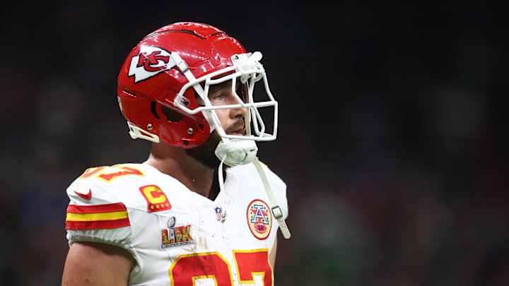 Kansas City Chiefs tight end Travis Kelce on Feb 9, 2025.